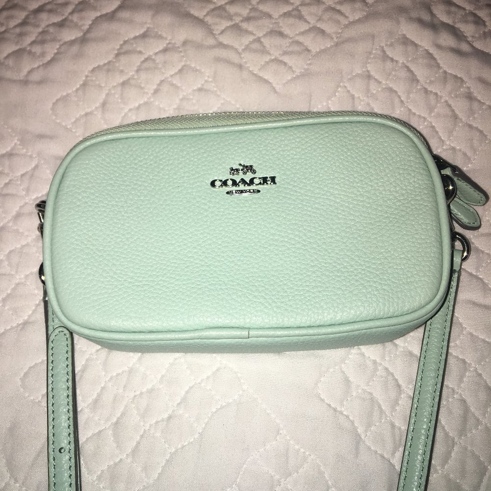 Coach mint green mini crossbody